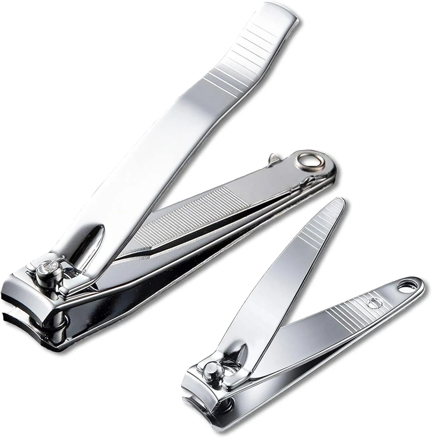Nail Clippers, Toenail Clippers, Fingernail Clipper Cutters, Stainless Steel Toe Nail Clippers with Sharp Curved Blades and File, Nail Clippers for Men Women