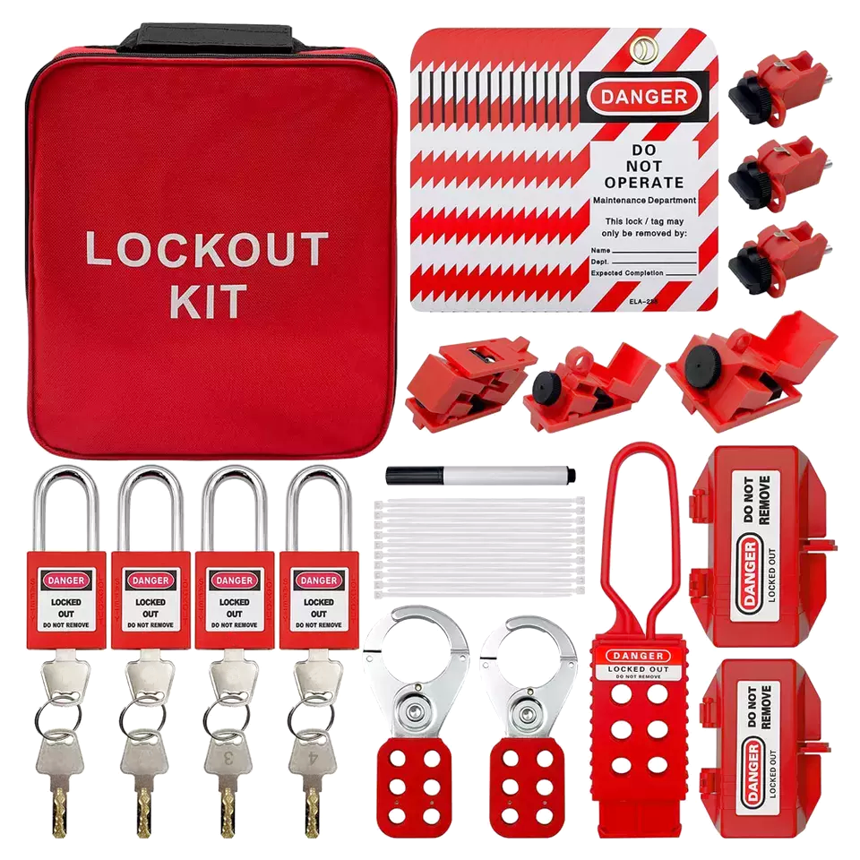 Industrial Lockout Tagout Kit with Electrical Breaker Safety Tools