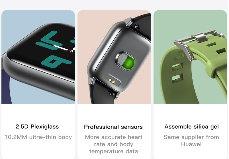 S50 Men and Women Smart Watch Heart Rate Monitor Body Temperature IP68 Waterproof Sports Fitness Tracker