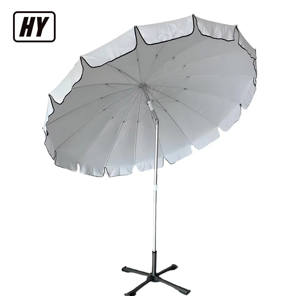 Tilting Beach Umbrella with Screw-in Anchor Base & Protective Cover, for Patio, Pool