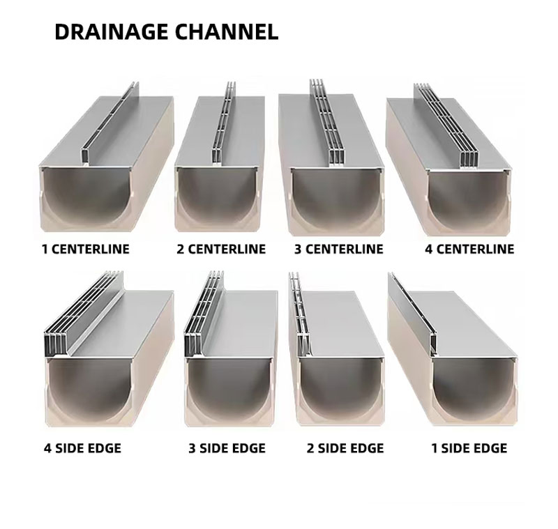 Stainless Steel Invisible Linear Drain Narrow Slot Outdoor Drainage Gutter