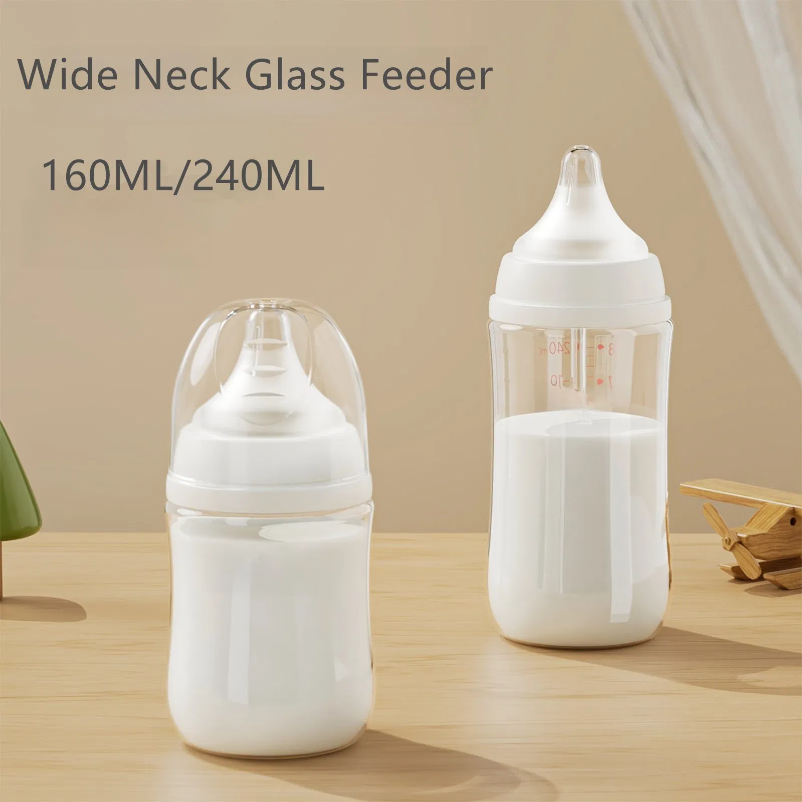 High Borosilicate Glass Baby Bottle Infant Nursing Bottle Heat-Resistant Anti-Colic Silicone Nipple Baby Stuff BPA Free Glass Water Bottle for Kids Baby Product