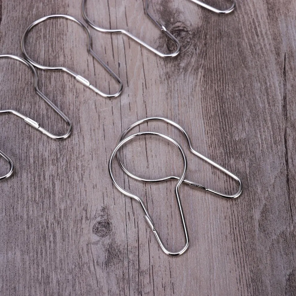 Stainless Steel Roller Glide Hook Metal Shower Curtain Hooks Without Beads