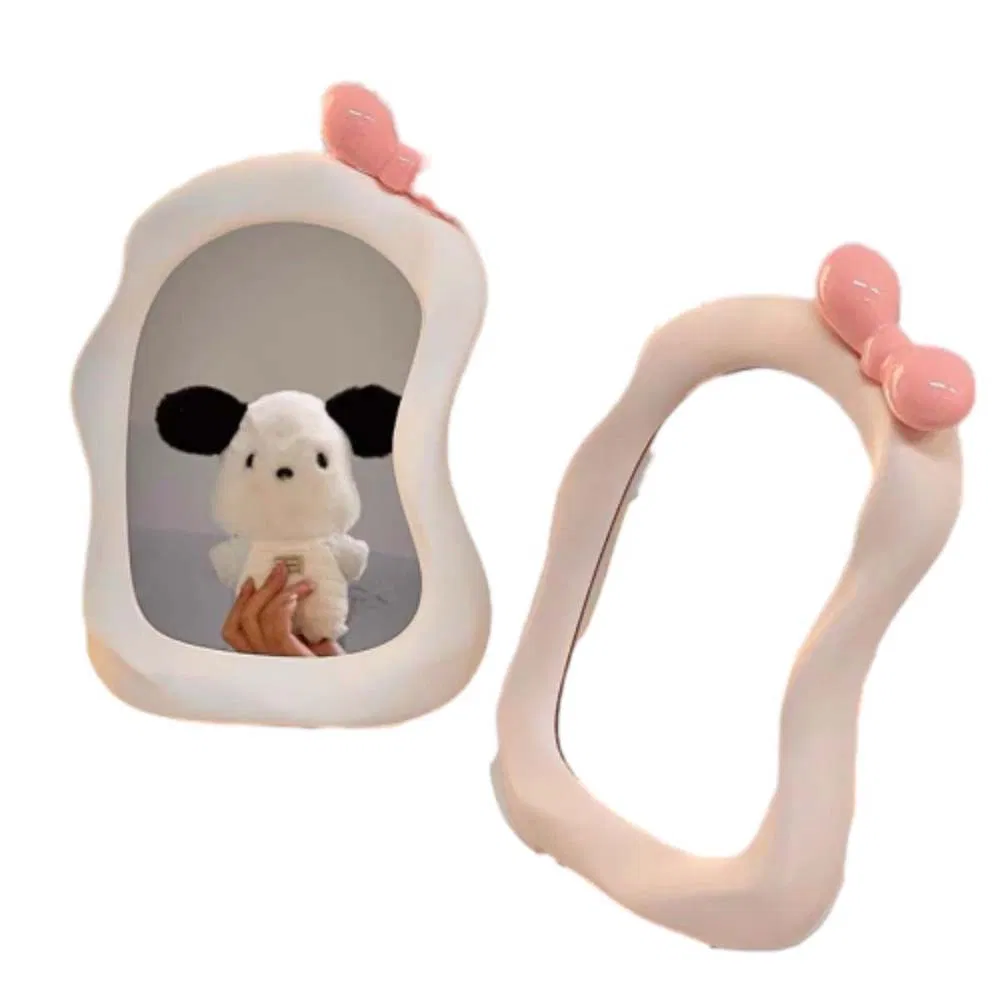 Hot Selling Modern Style Foldable Candy Color Irregular Shape Desktop Makeup Mirror