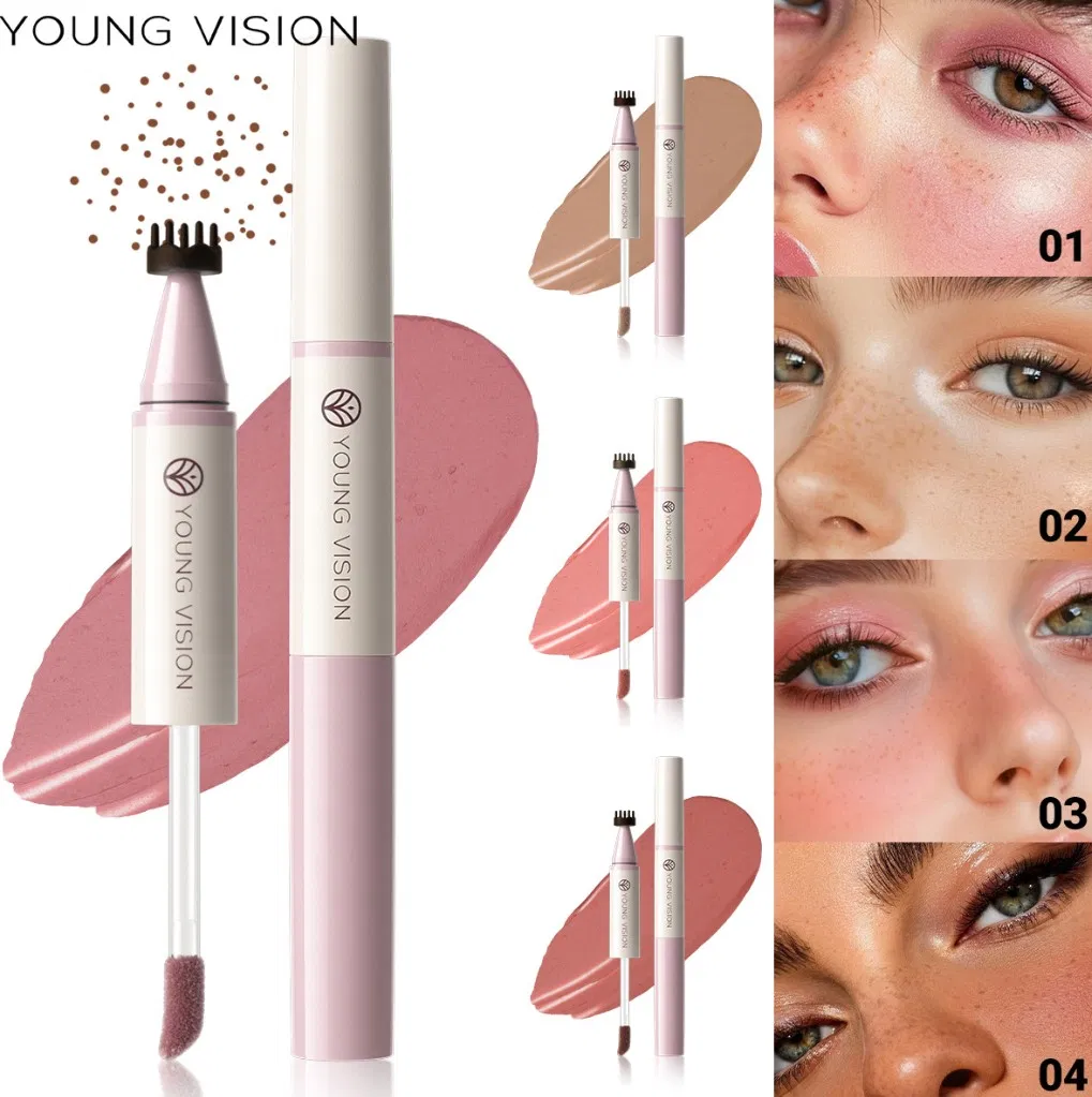 Makeup Waterproof Sweatproof High Quality Long-Lasting Natural Wild Freckles Vegan Blush Freckle Pen Freckle and Blush Dual 2 in 1 Freckle Blush Multi-Pen