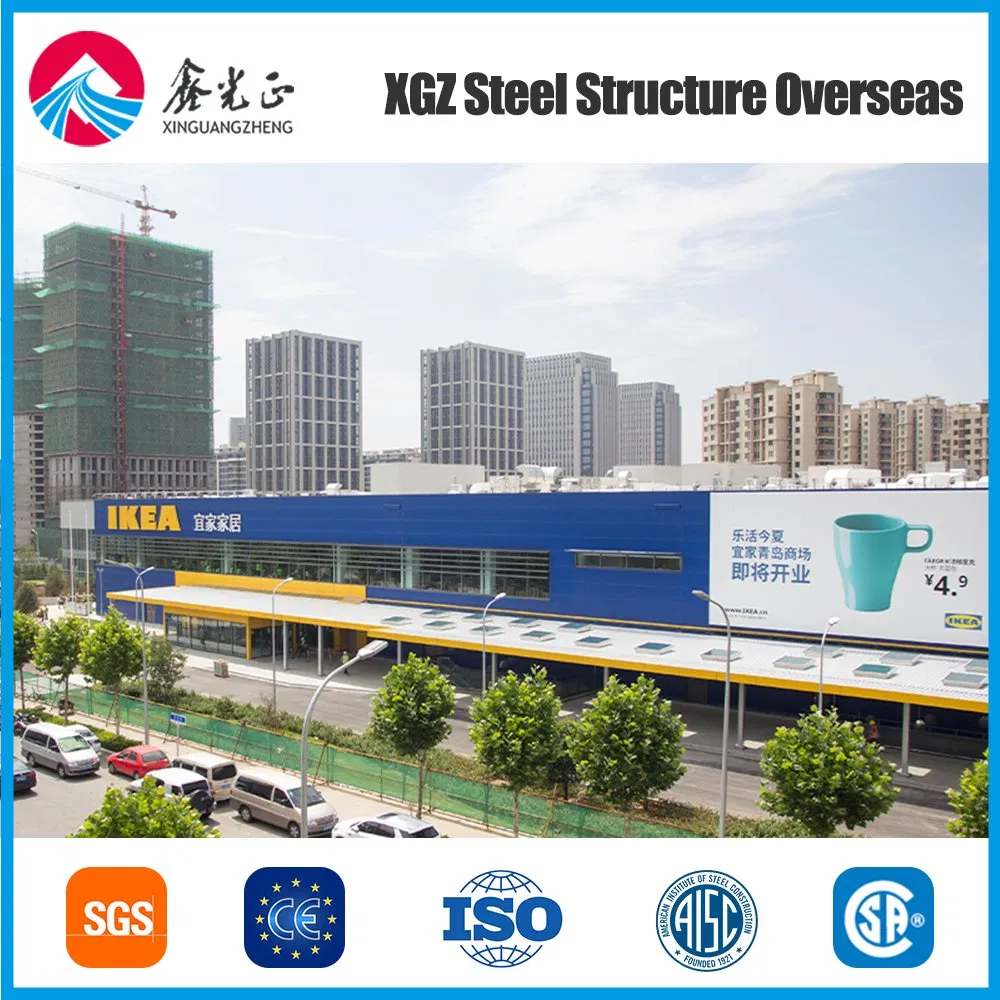 Stylish Prefabricated Steel Frame Shopping Center for Retail Use