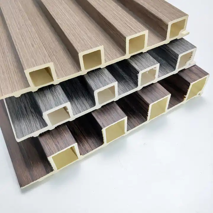 Factory Indoor Decor PVC Coating Cladding Wall Board WPC Interior Fluted Wall Panel