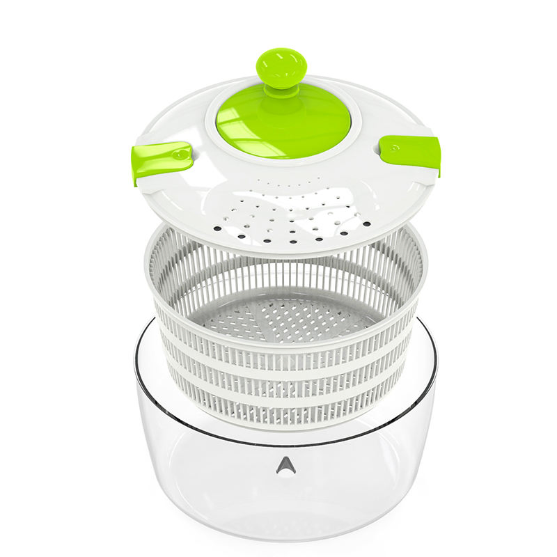 Best Kitchen Salad Maker Set Tool Green Large Salad Spinner with Lid and Bowl