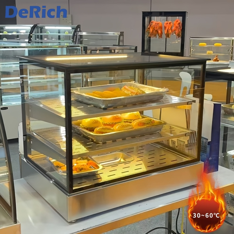 Derich Commercial Electric Restaurant Stainless-Steel Buffet-Food Dish Display Showcase Cabinet Burner Warmer