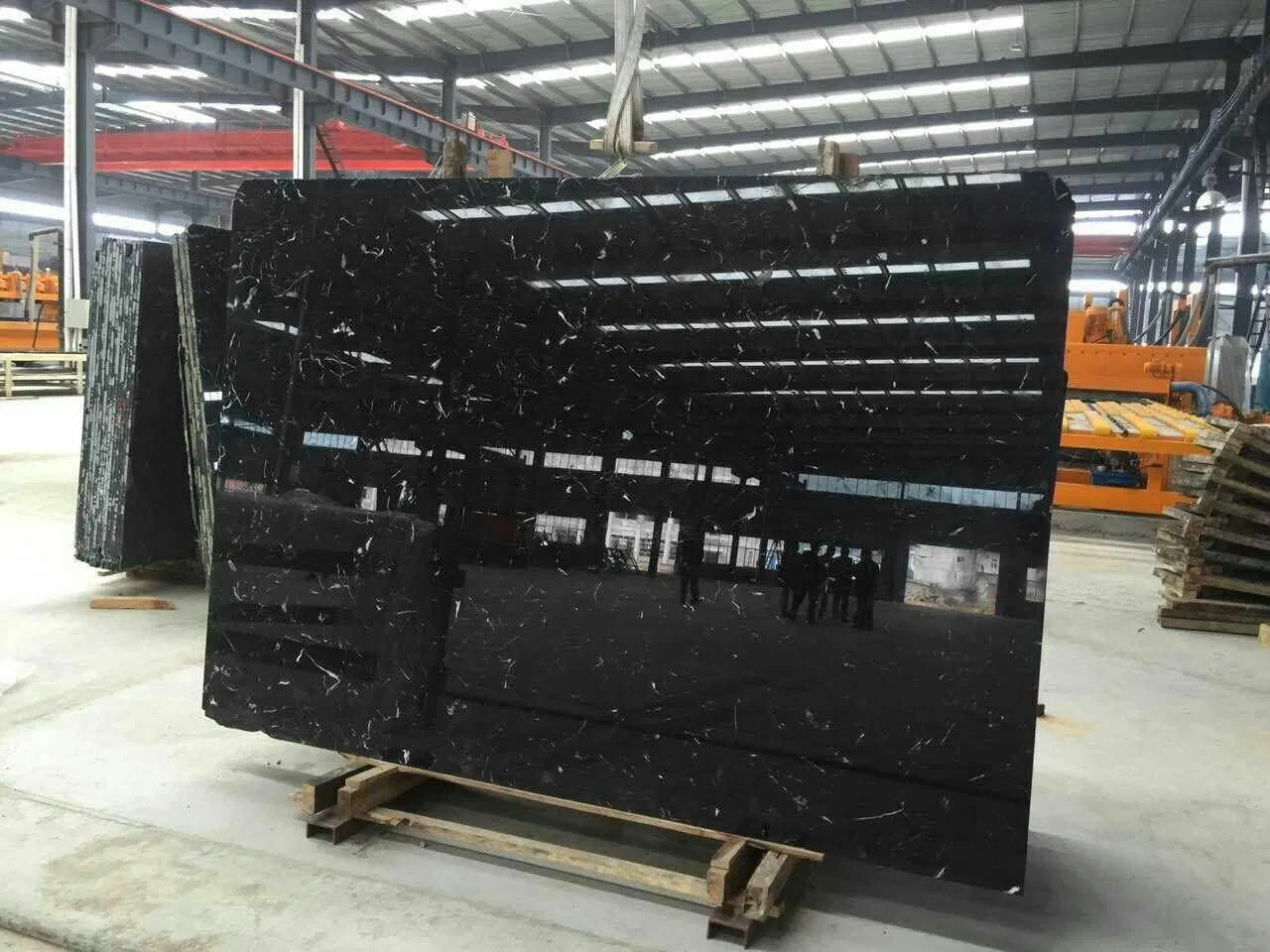 Popular Natural Chinese Black Ice Marble Slab and Tile for Hotel Wall Floor Decorate