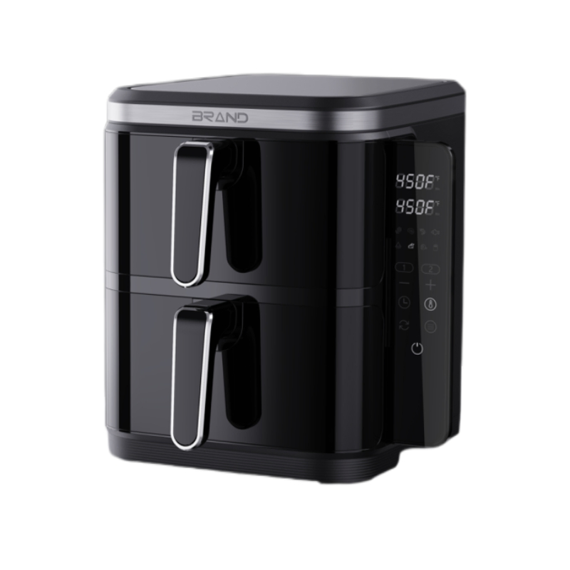 5.5L+5.5L Vertical Double Digital Air Fryer with Window for Large Family