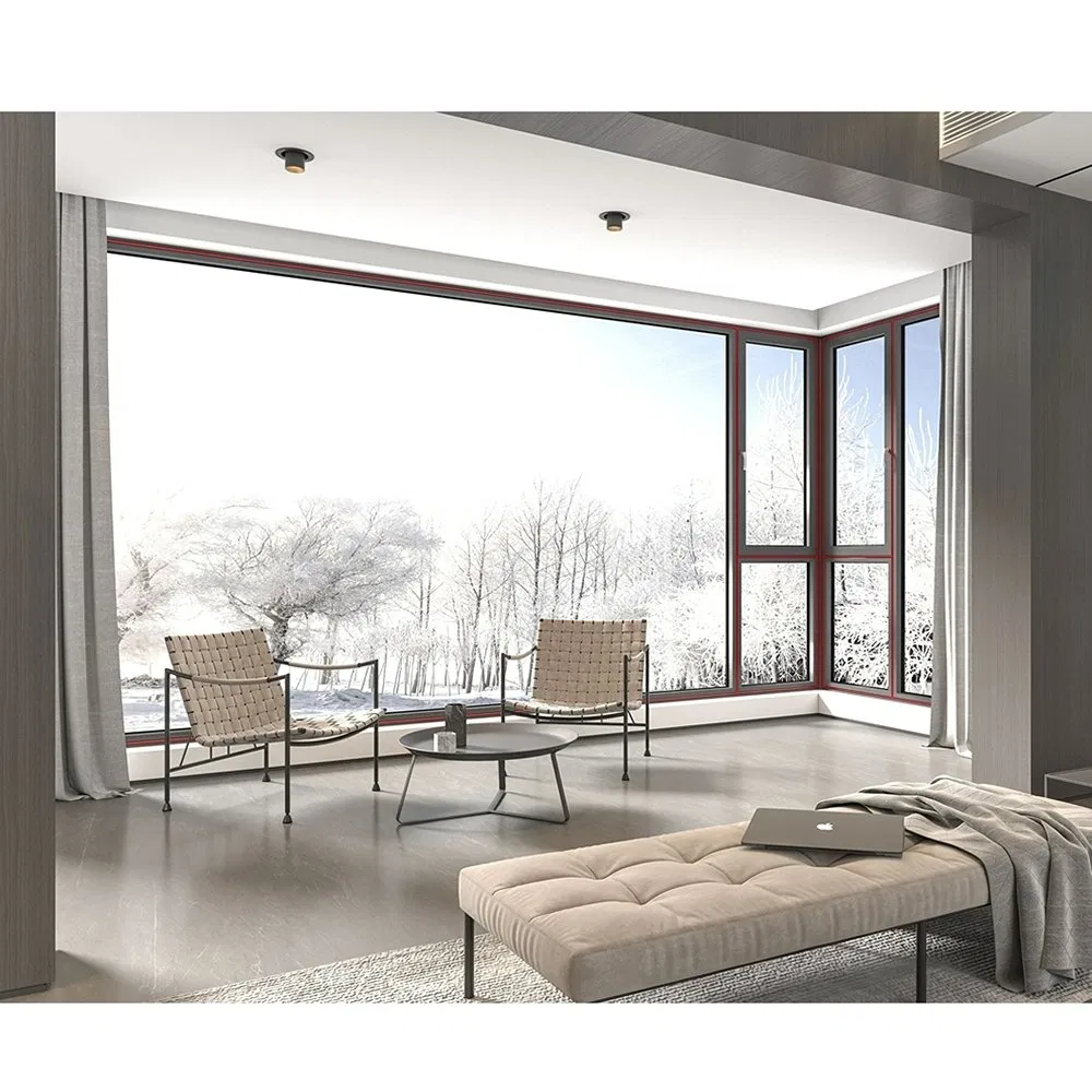 German Gu Concealed Hardware System Paired Aluminium Double Inward Opening Casement Window