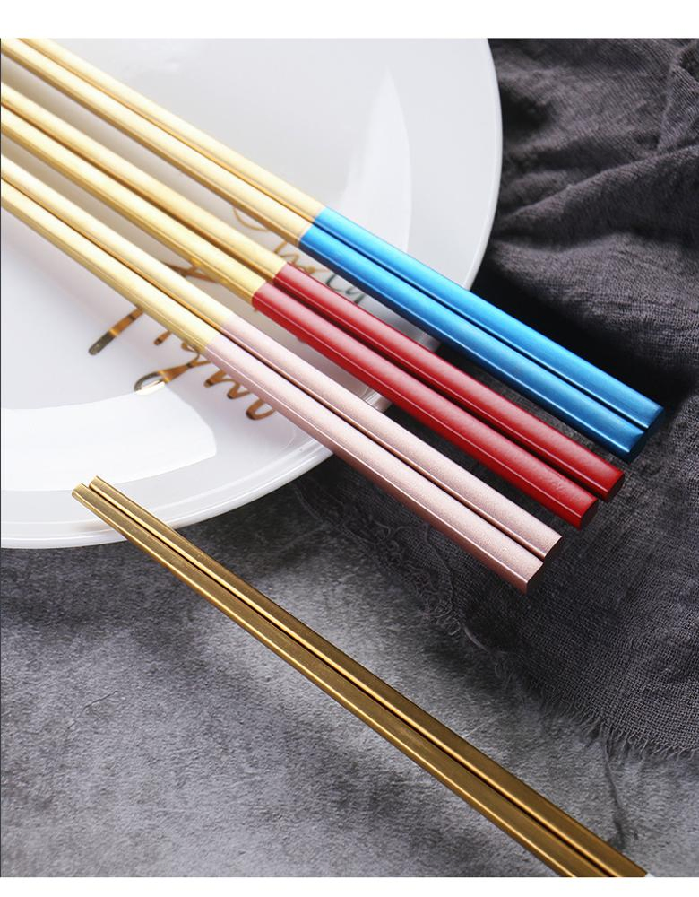Hotel Supplies Gold Plated Tableware Stainless Steel Chopsticks