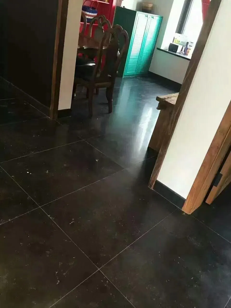 Honed/Tumbled Black Limestone Slab for Floor Paving and Patio French Pattern