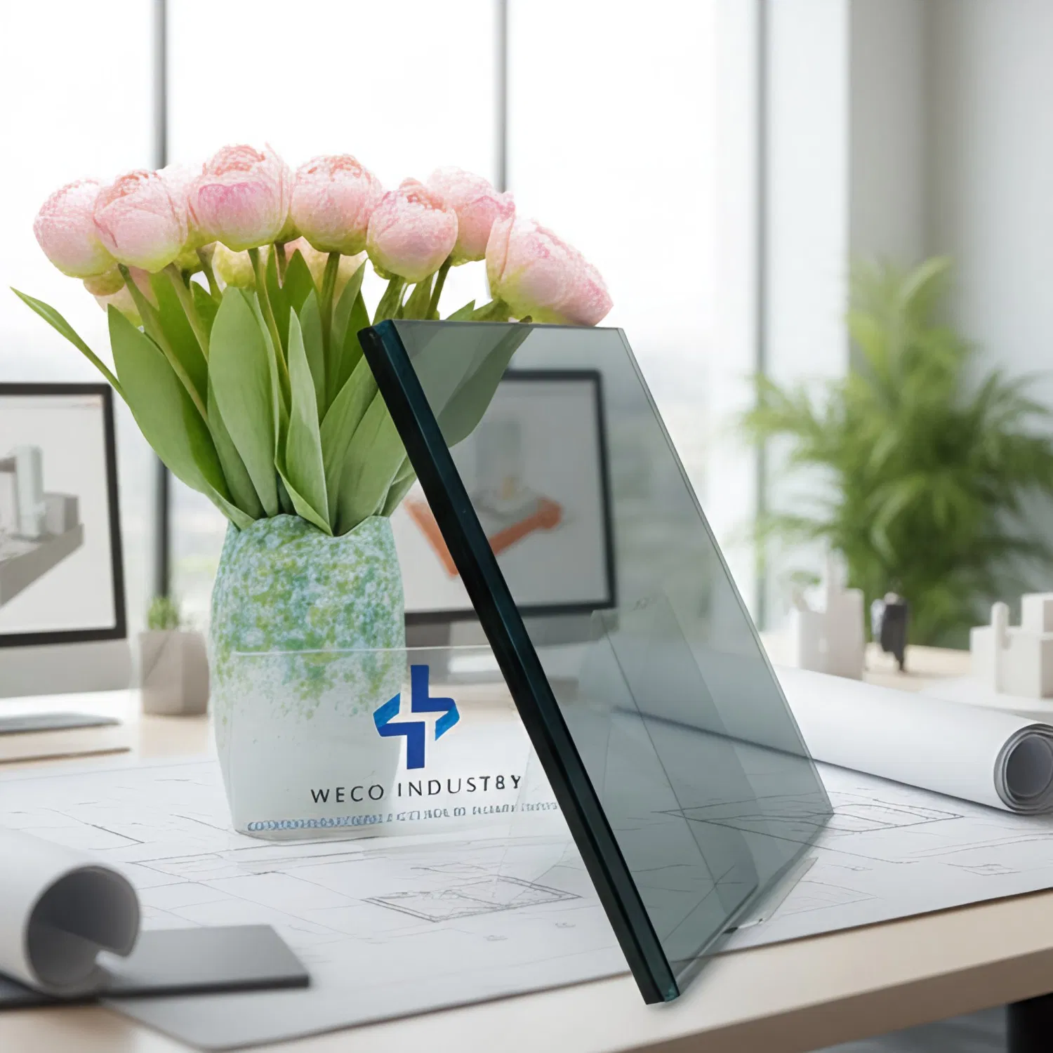 6.38mm-40.28mm PVB Clear Grey Flat or Curved Toughened Tempered Laminated Glass
