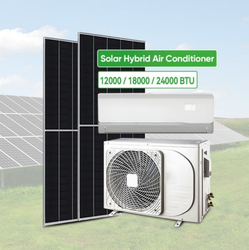 High Quality Deye Solar Air Conditioner 12000BTU 18000BTU 24000BTU Split Portable Air Conditioner AC/DC Hybrid Solar Power Air Conditioning System