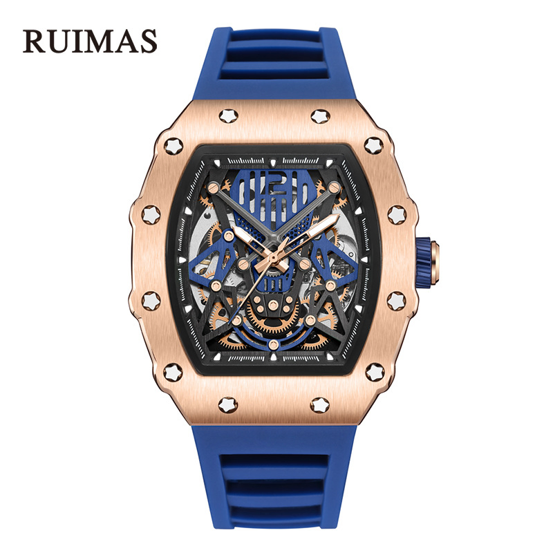 Hot Brand Ruimas Men's Fashionable Style Sport Waterproof Luminous Mechanical Watch