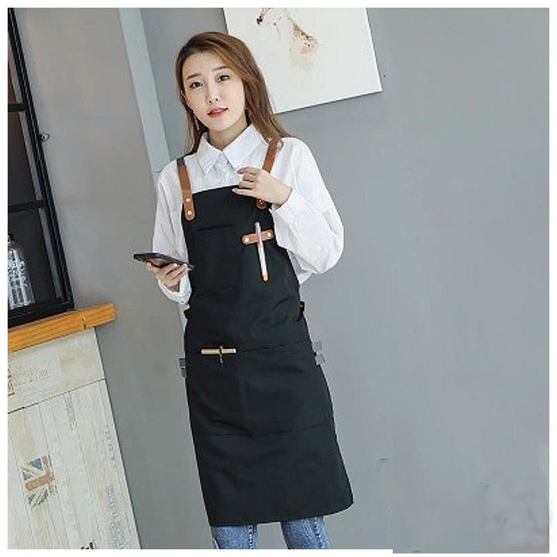 Aprons for Hotels Baking Items Chef Tools Custom Logo Printed Cross Back Canvas Aprons for Cleaning