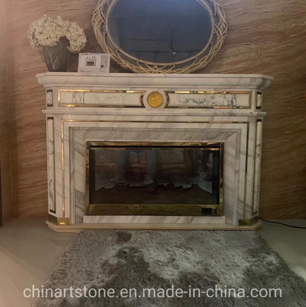 Nature Marble Fireplace for Villa or Hotel Decoration