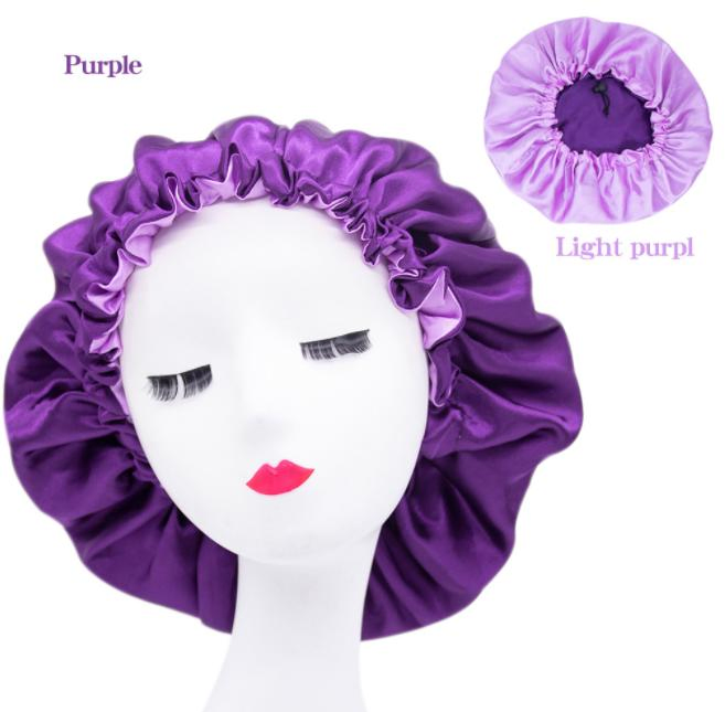 Custom Logo Ladies Elastic Satin Hair Care Shower Cap