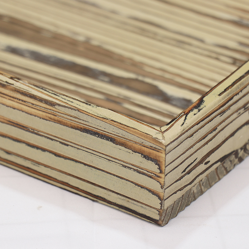 FSC&BSCI Rustic Wooden Nesting Multipurpose Serving Trays with Handle