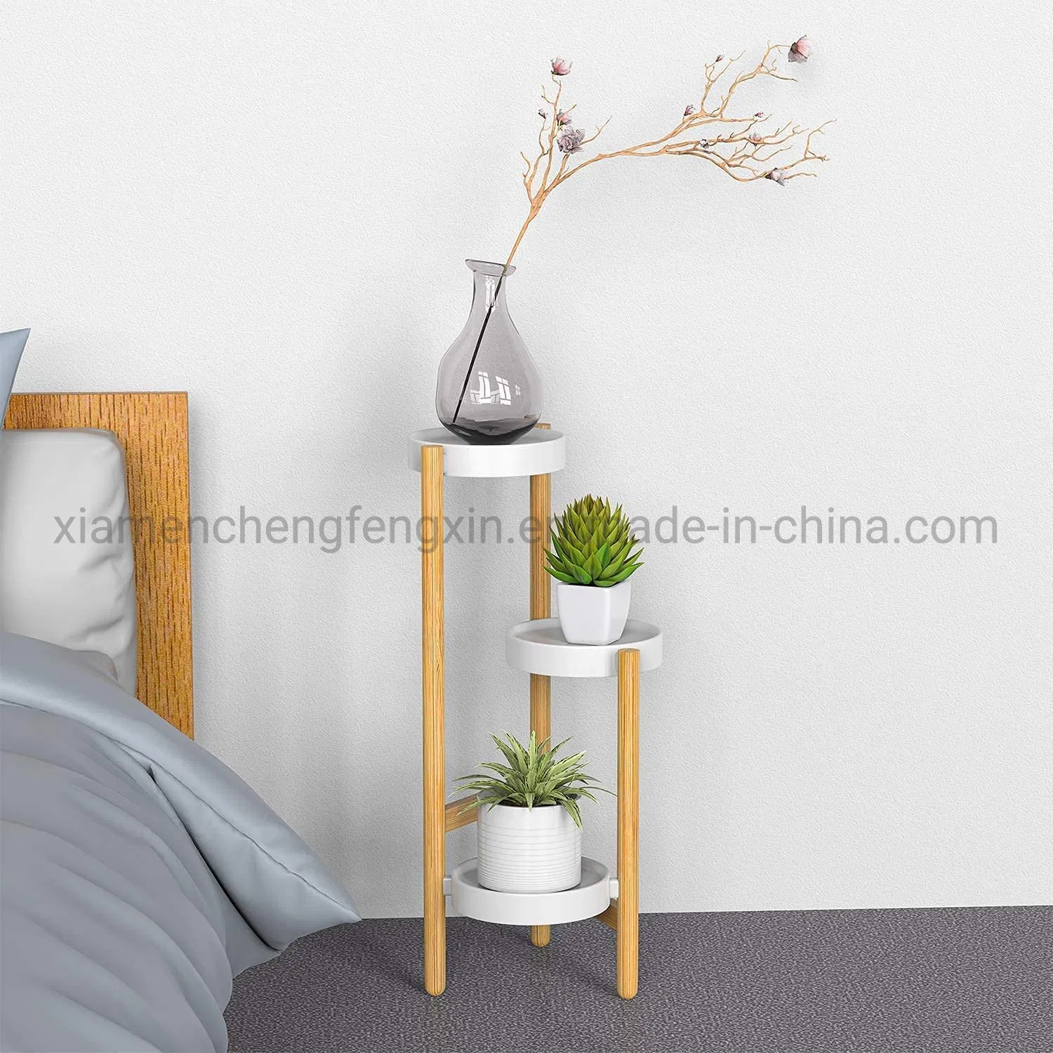 Bamboo Plant Stands Indoor, 3 Tier Tall Corner Plant Stand Holder &amp; Plant Display Rack for Outdoor Garden (3 Tier -1)