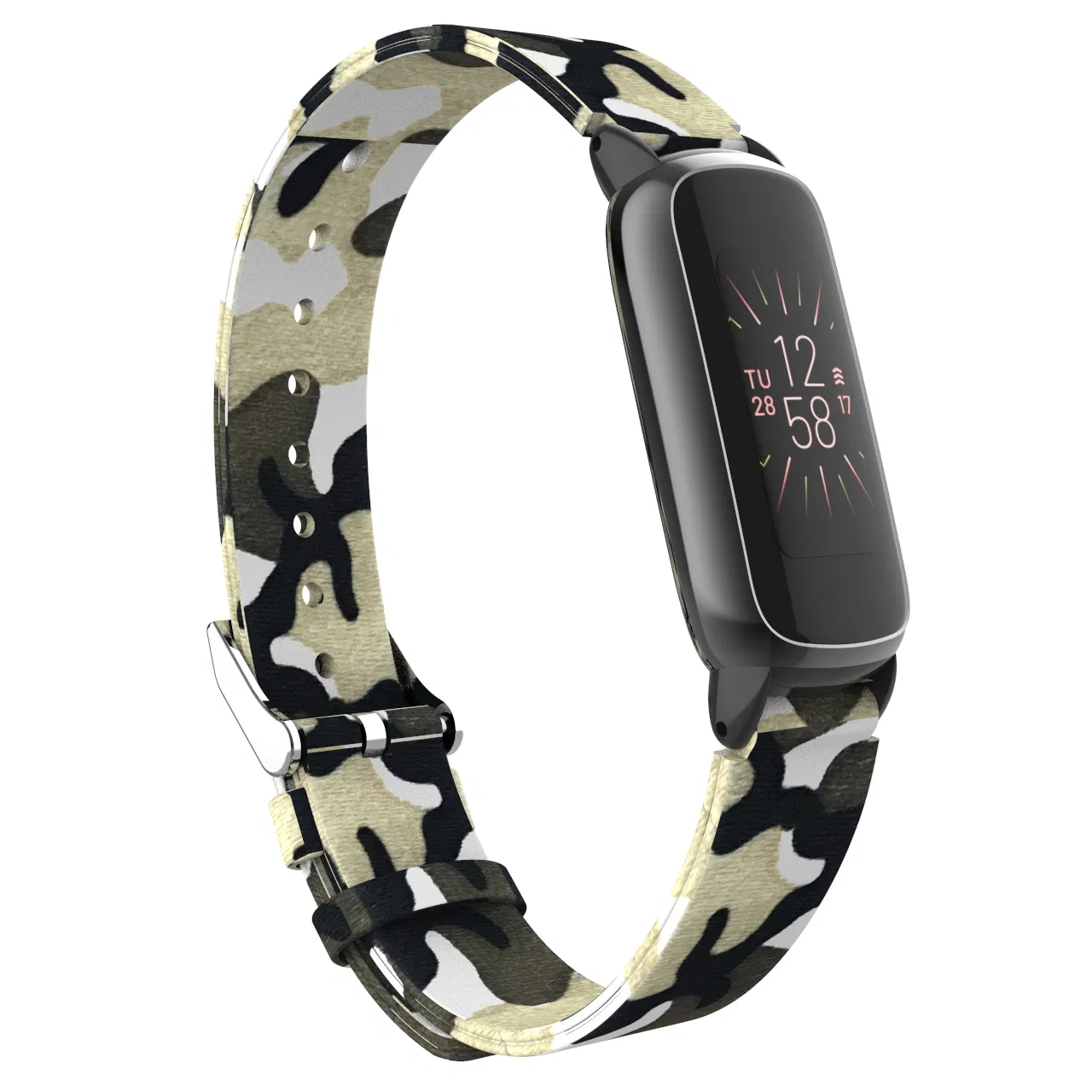 Denim Canvas Wristband Sports Strap Soft Breathable Watch Band Replacement for Fitbit Luxe