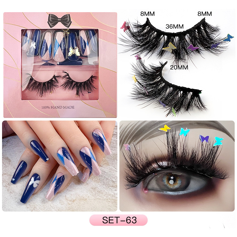 Wholesale Colored Party Use Faux Mink 8d Eyelashes