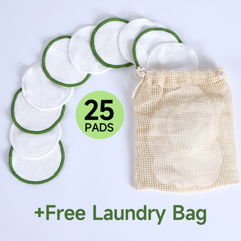 Washable Facial Make up Remover Reusable White Bamboo Cotton Pads