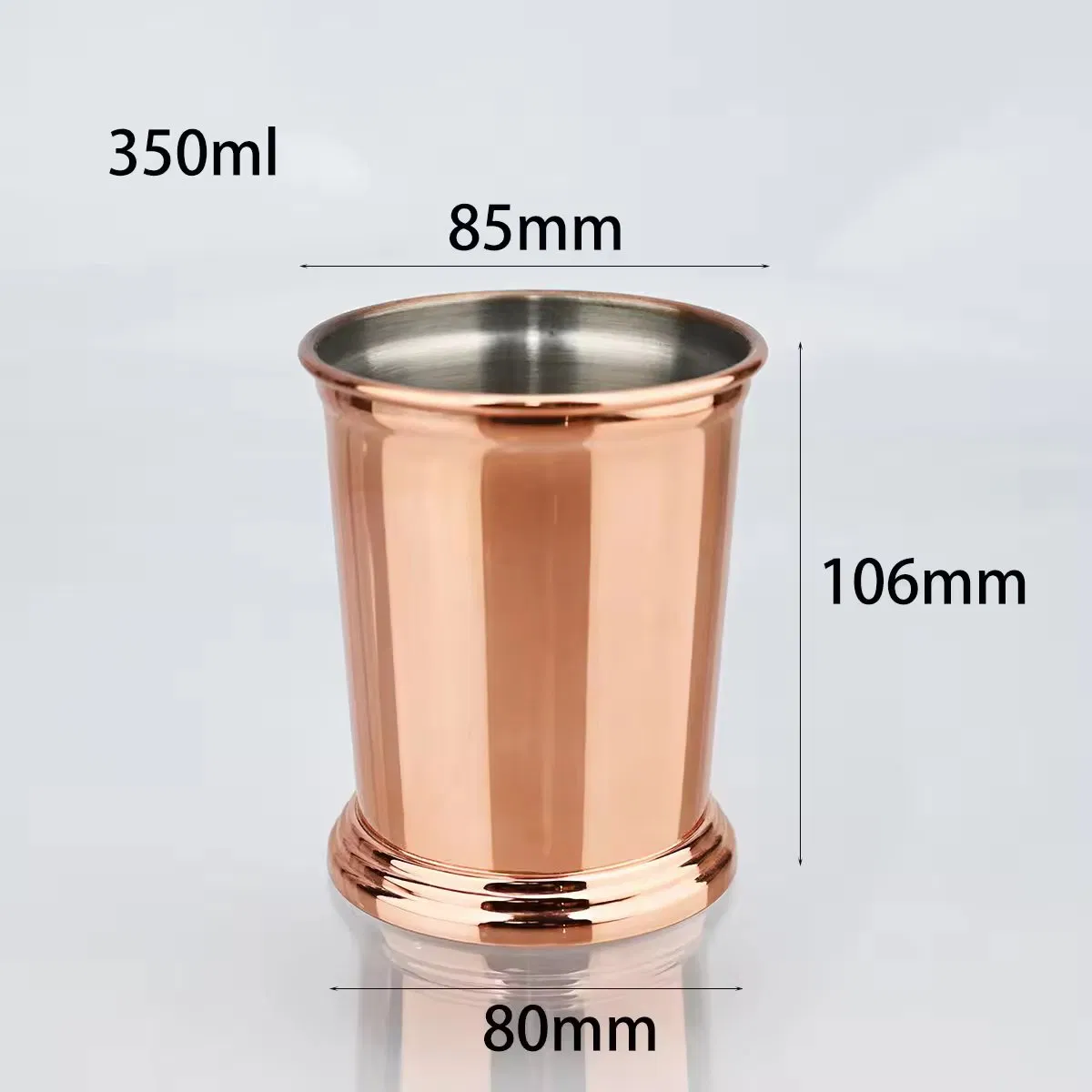 Стальной бокал для коктейлей 350 мл, золотое покрытие