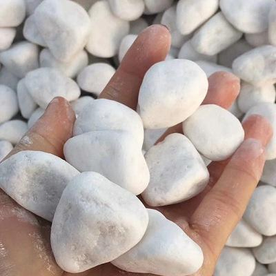 Decorative Tumbled Stones Snow White Wholesale Pebbles Paving Stones