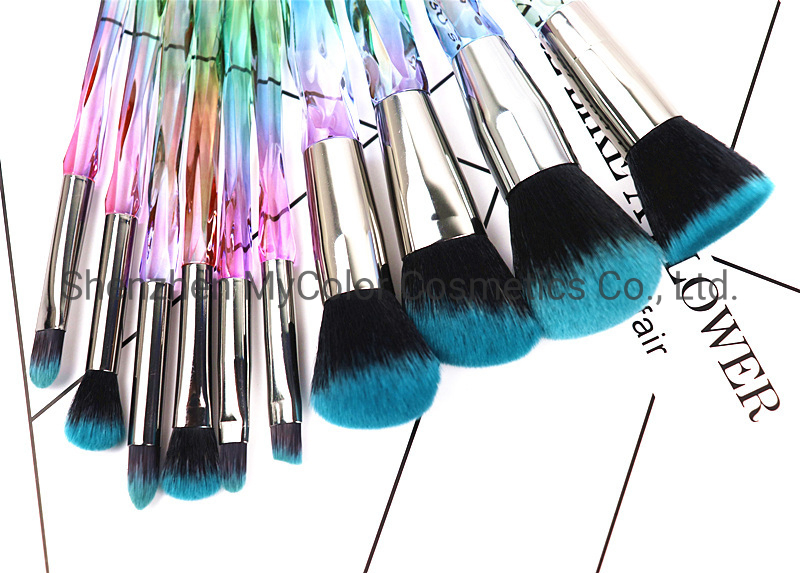 China Brushes Factory Professional OEM Cruelty-Free Crystal Makeup Brush Set Foundation Powder Eyeshadow Brush Kit