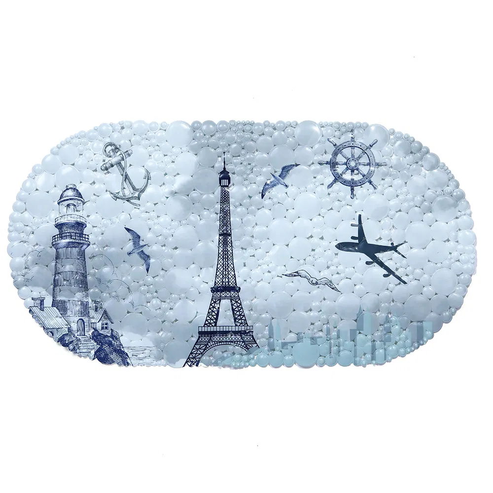Eiffel Tower Anti-Slip Suction Bathroom Mat Customized Pattern Waterproof Bath Mat