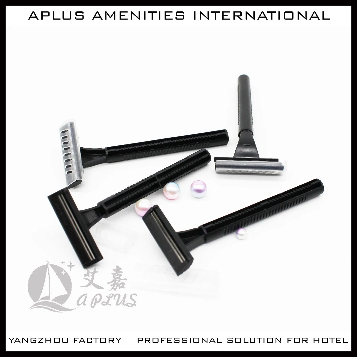 Aplus Black Hotel Razor with Two Blades 06