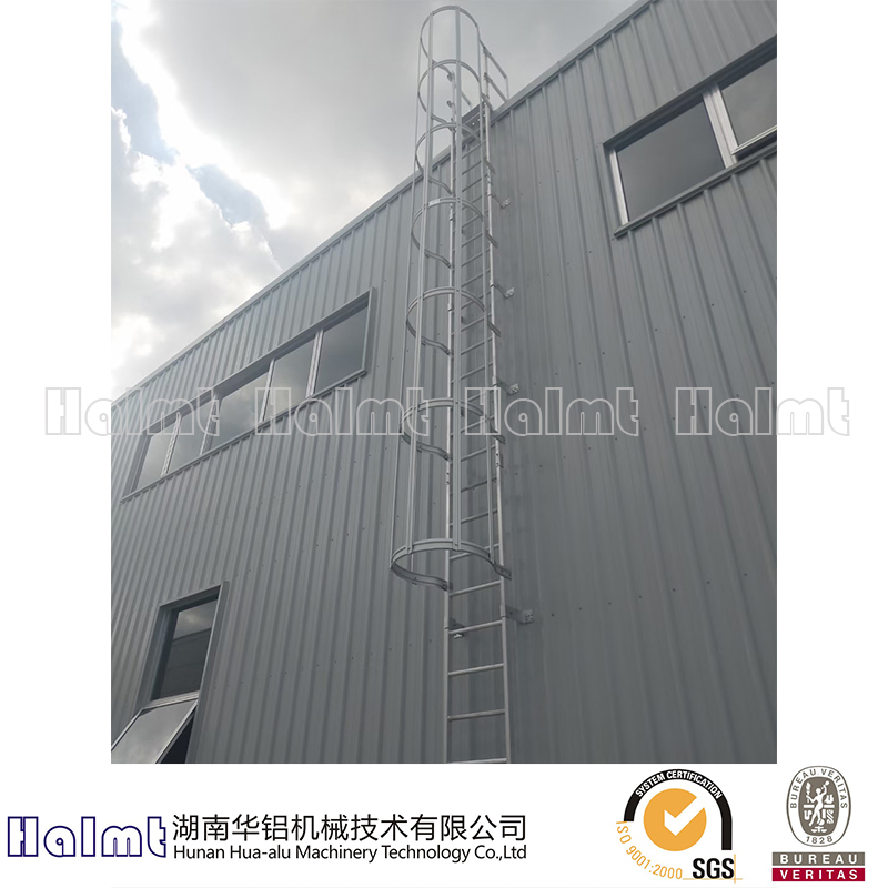 Aluminum Vertical Ladder with Protection Cage