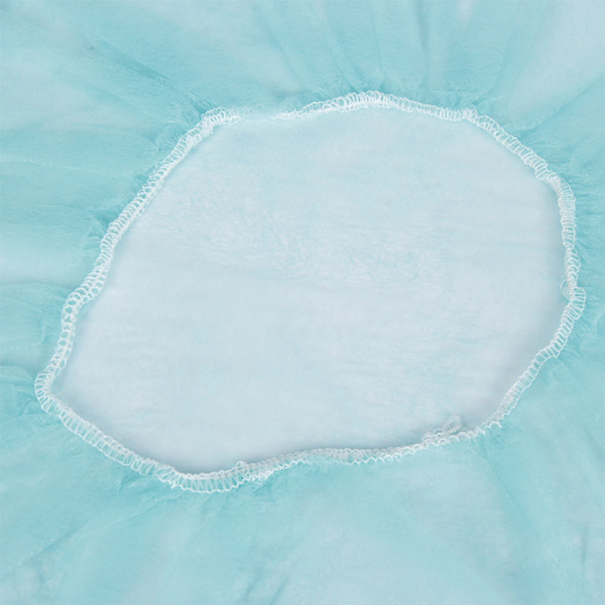 High Quality Disposable Breathable Dustproof PP Nonwoven Round Hairnet Cap En 13688