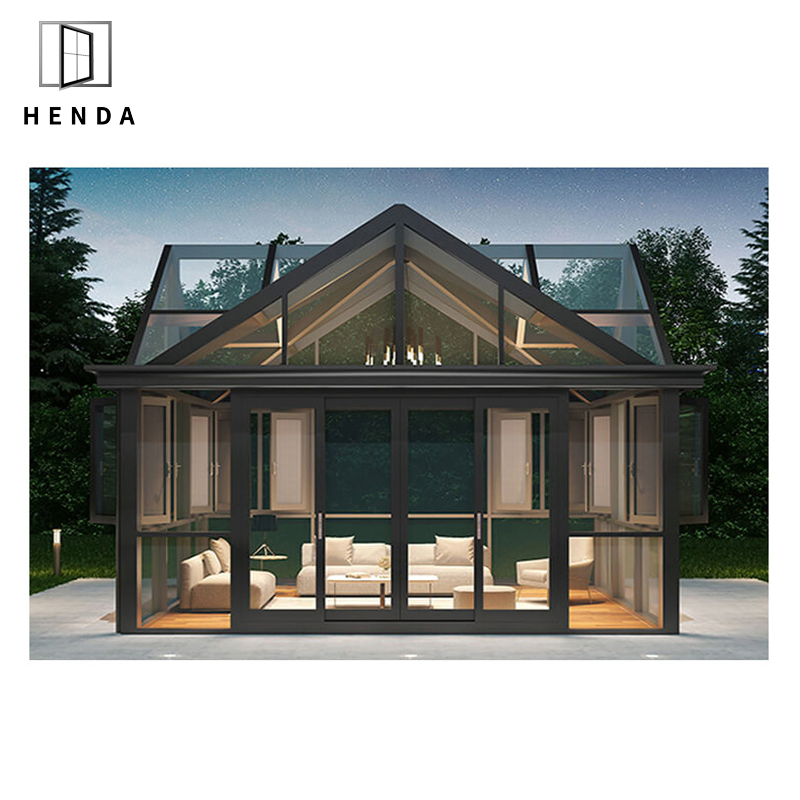 New Style Aluminum Sunrooms & Glass Houses Glass Sunroom Panels for Sale Prefab Houses Aluminum Glass Roof Sunroom