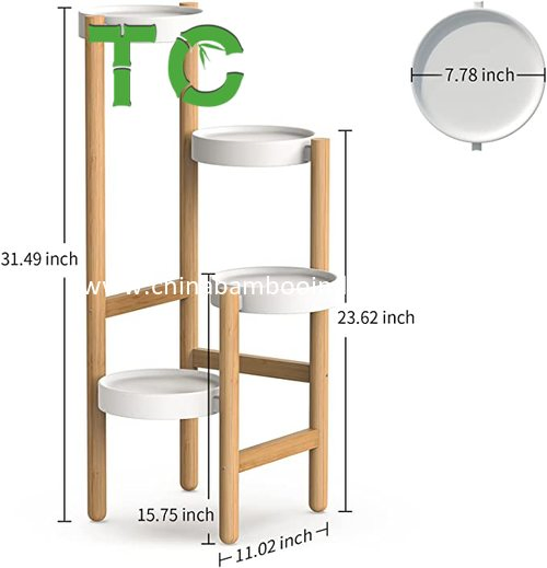Solid Bamboo Flower Stand Pot Holdercorner Plant Stand Holder & Plant Display Rack