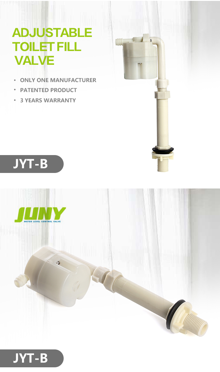 Adjustable Toilet Silent Side Inlet Fill Float Valve for Water Tank