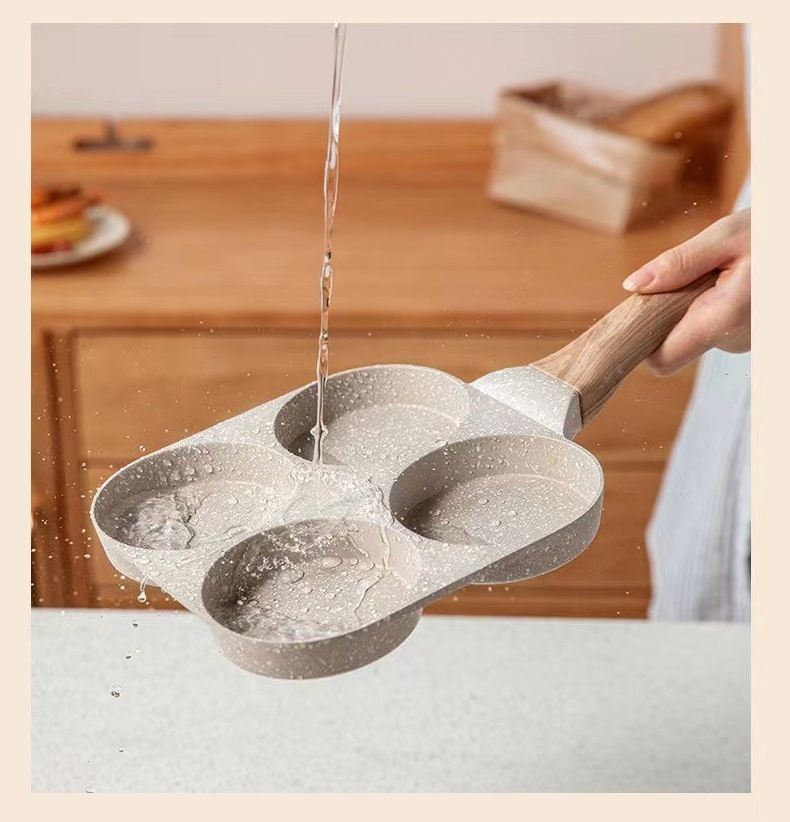 Nonstick Coating 4-Hole Crepe Flat Grill Egg Pan for Breakfast
