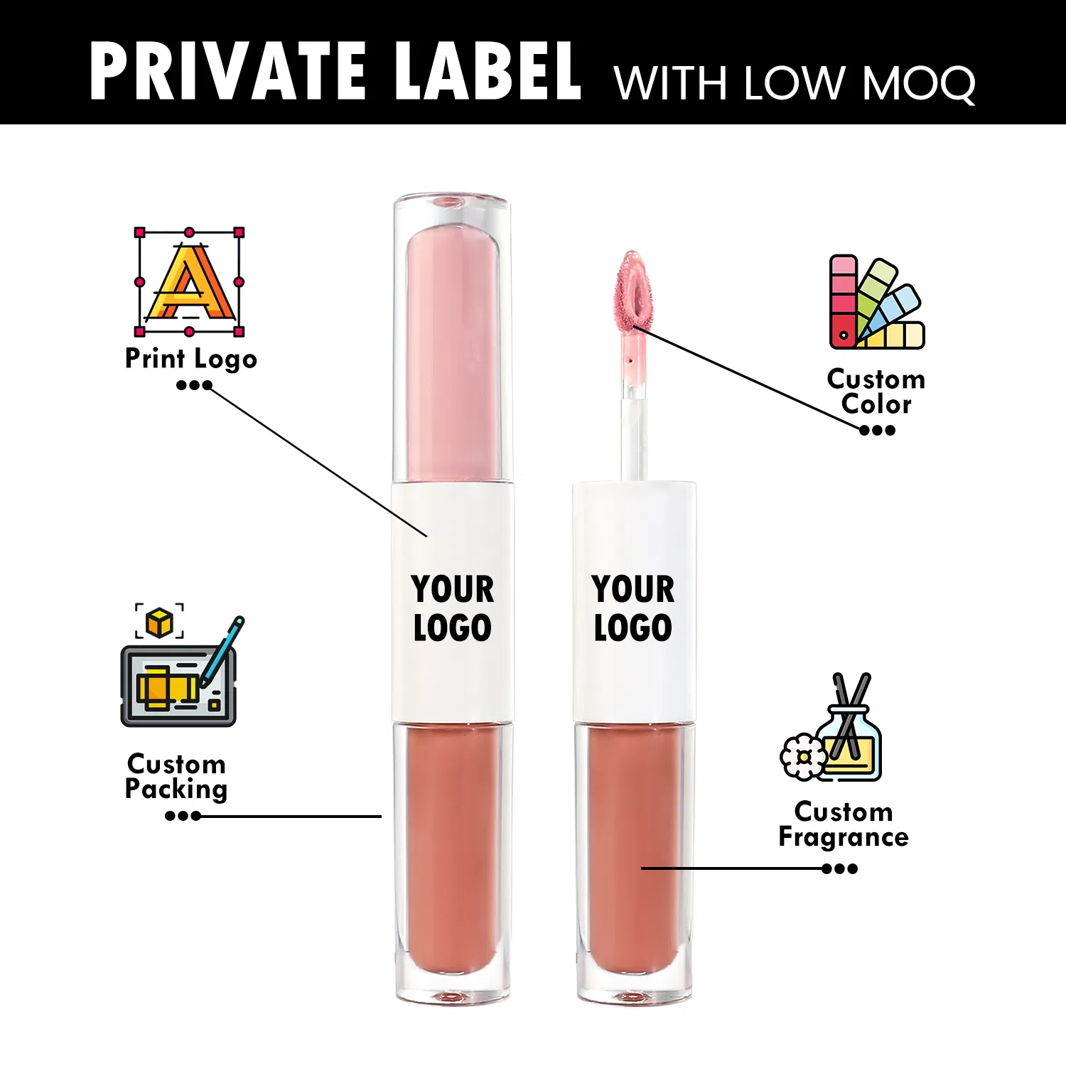 OEM Double Head Matte&Glossy Lipgloss Private Label