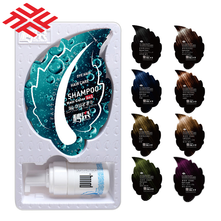 China OEM Manufacturer Wholesale Fully Fastcolor Mousse Hair Dye Foam Permanent Easy Use Hair Coloring Shampoo