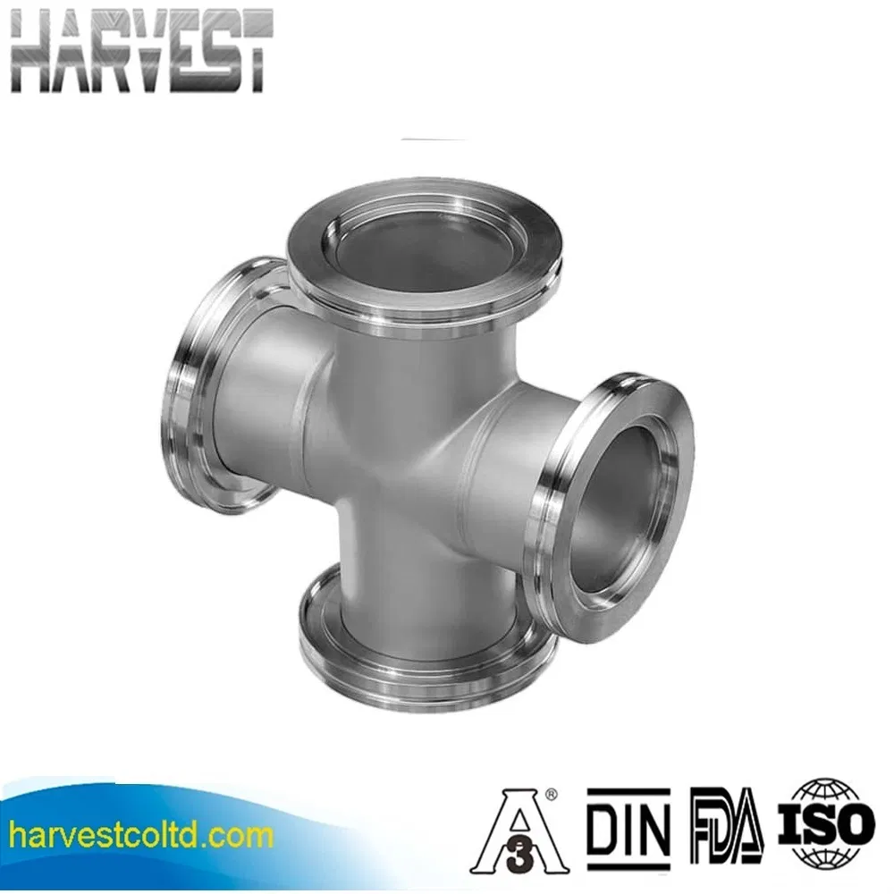 OEM Stainless Steel ISO Equal Cross Vacuum Pipe Fittings ISO-K Vacuum ISO63 ISO80 4 Way Cross
