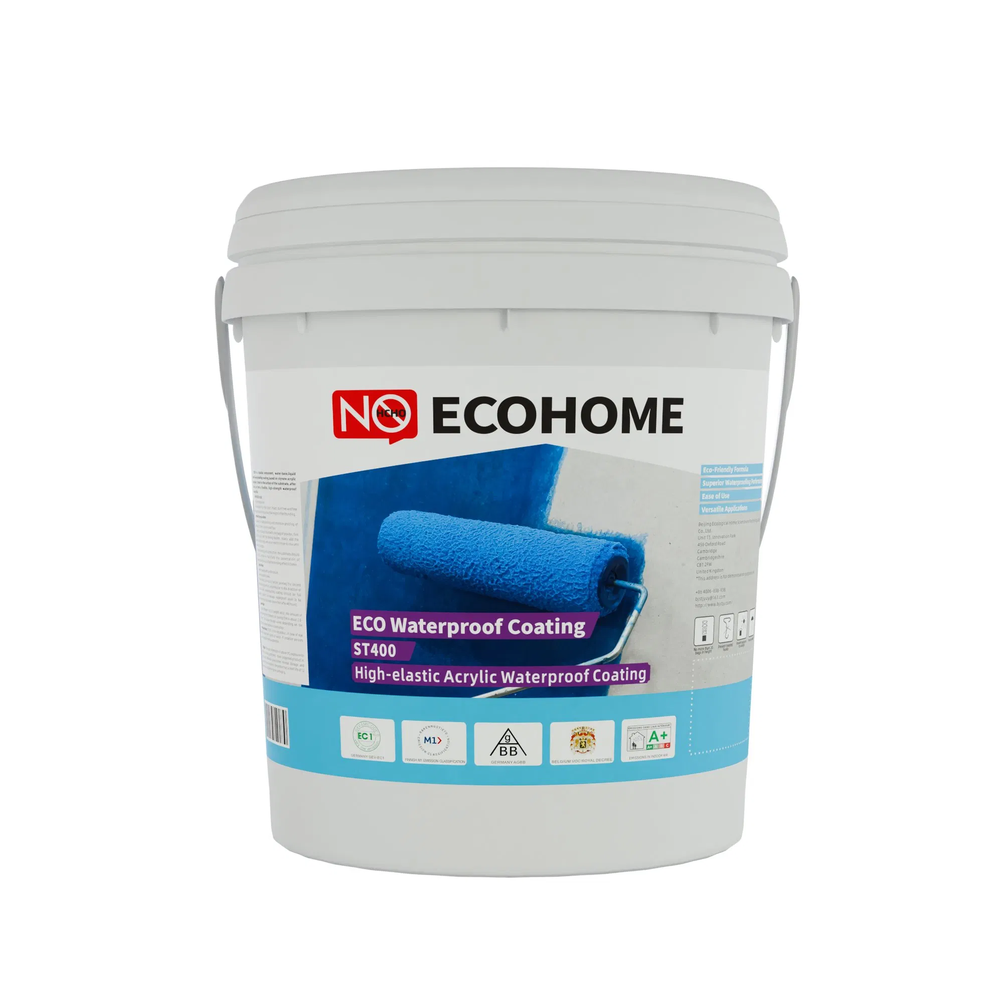 Superior St400 High-Elastic Acrylic Waterproof Coating Featuring High Elastic Elongation, Excellent Strength, Good Air Tightness, Fast Drying