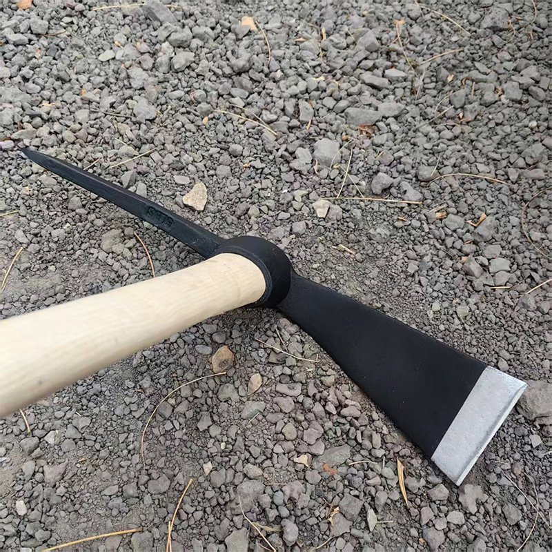 Customized High Quality Forged Rail Steel Pickaxe Head Wooden Handle Pickaxe