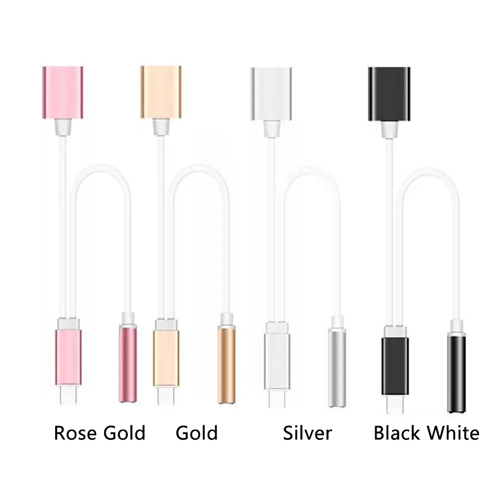 Excellent 2 in 1 for iPhone 8pin to 3.5mm Audio Charge Splitter Adapter