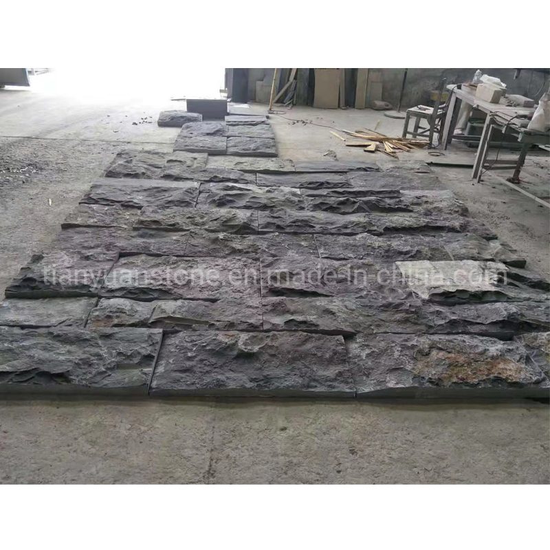 Exterior Spllit Face Bluestone Wall Stone, Blue Limestone Wall Strip Tile