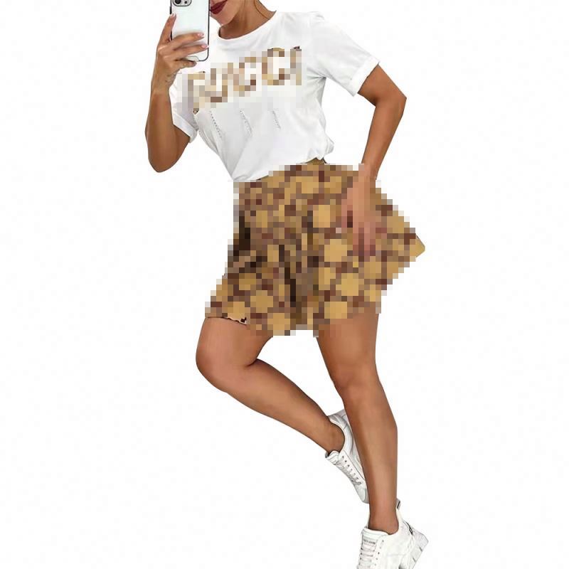 Комплект женский летний юбка плиссированная с бусинами модный