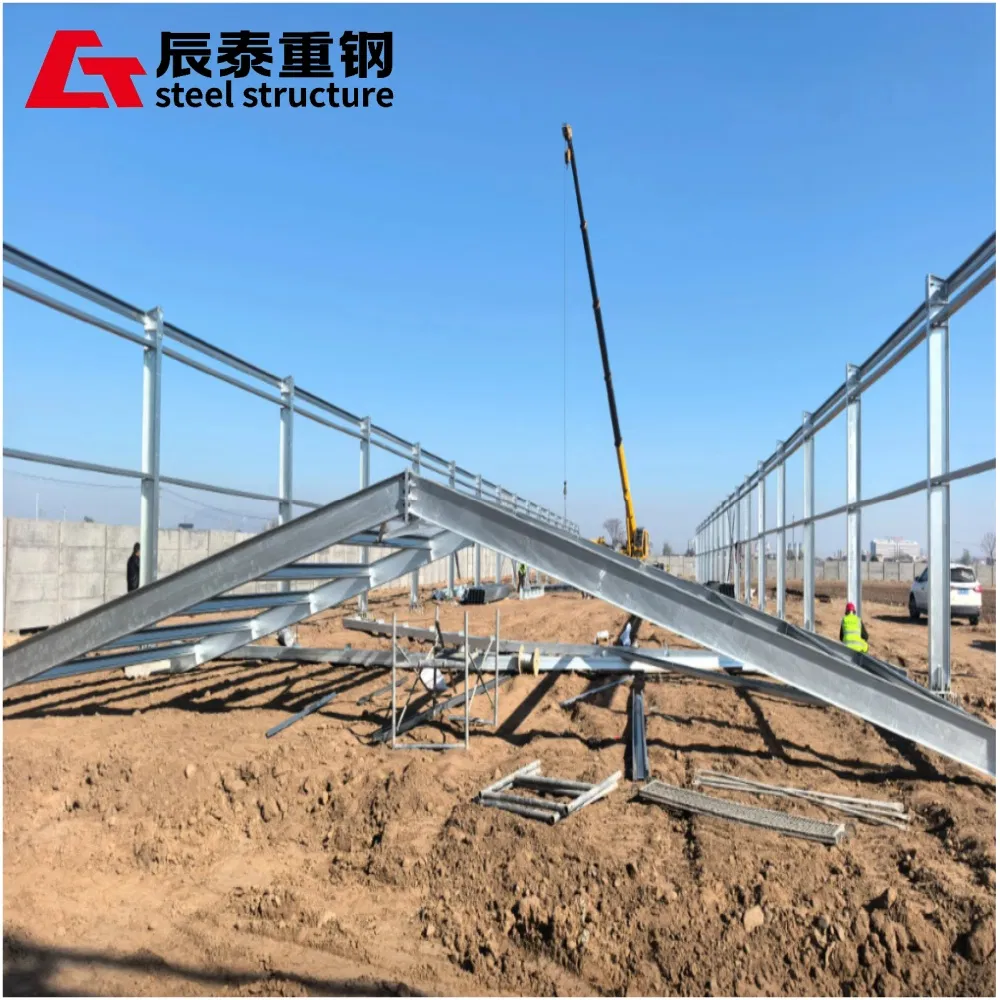 Factory Prefabricated High-Efficiency Installation of Large-Span Galvanized H-Shaped Steel Structure Metal Frame Farm Buildings.