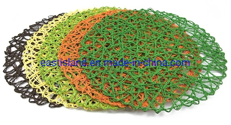 Handmade Round Fsc Paper Rope Straw Placemats